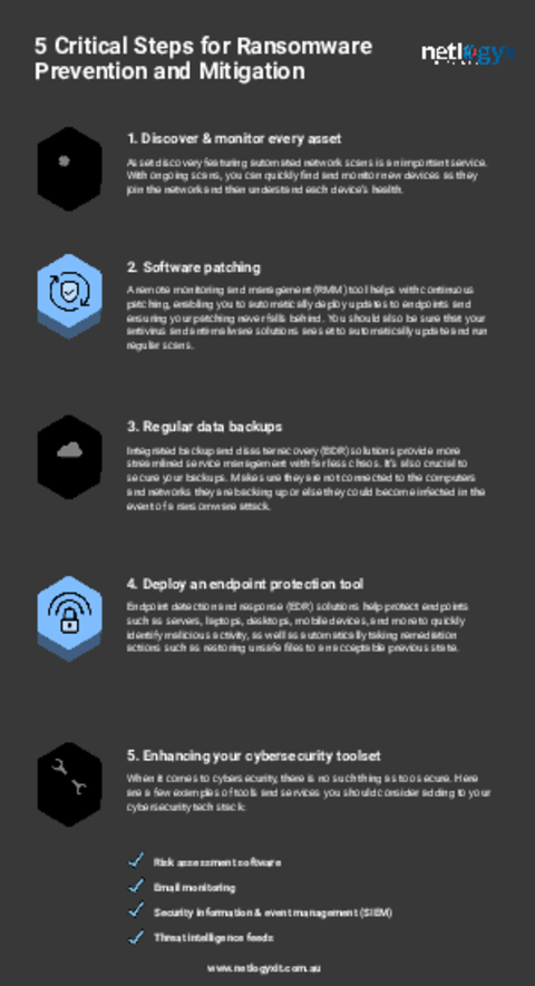Cover: 5 Critical Steps for Ransomware Prevention