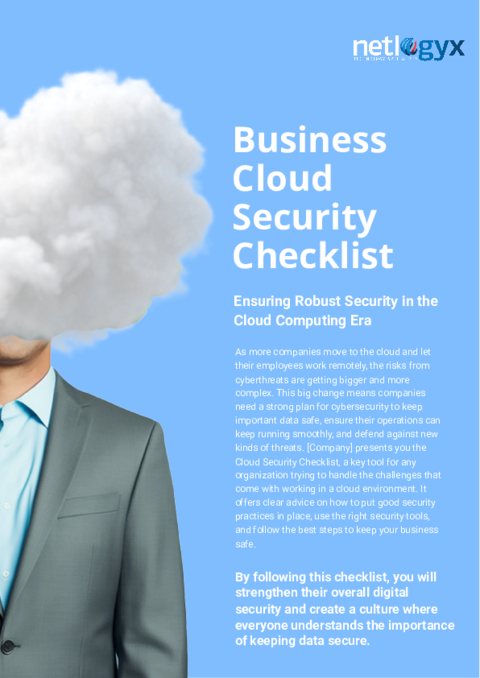 Cover: Business Cloud Security Checklist