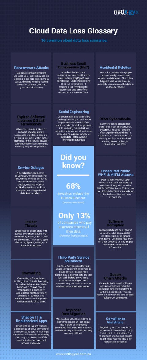 Cover of the Data Loss Glossary: 16 Common Cloud Data Loss Scenarios guide