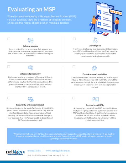 Cover of Evaluating an MSP: A Checklist