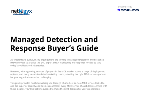 Cover: Managed Detection and Response Buyer’s Guide