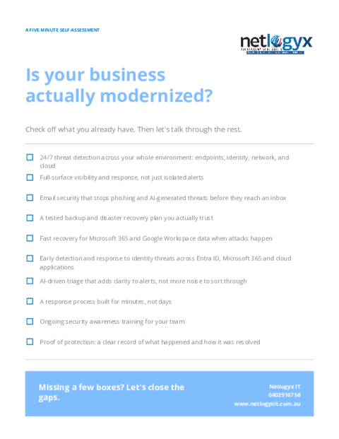 Cover of Modernising Your Business: A Checklist
