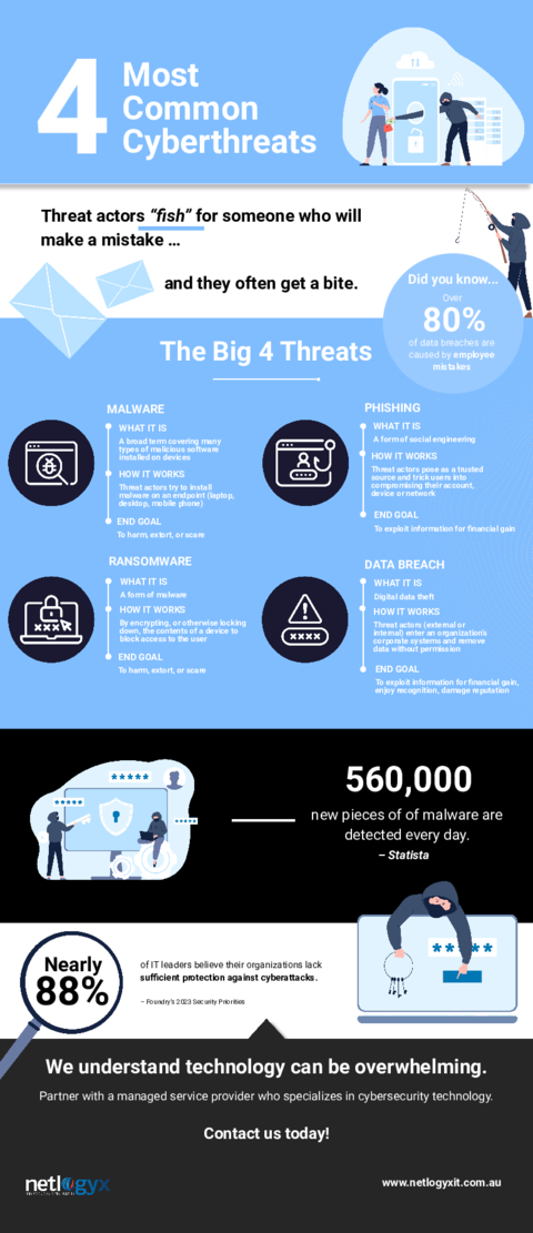 Cover: The 4 Most Common Cyberthreats